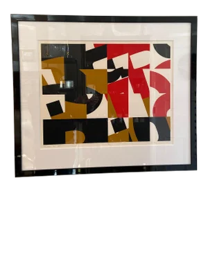 Circa 1960s "Modular No 1" Modernist Serigraph by Roger Remington, Framed