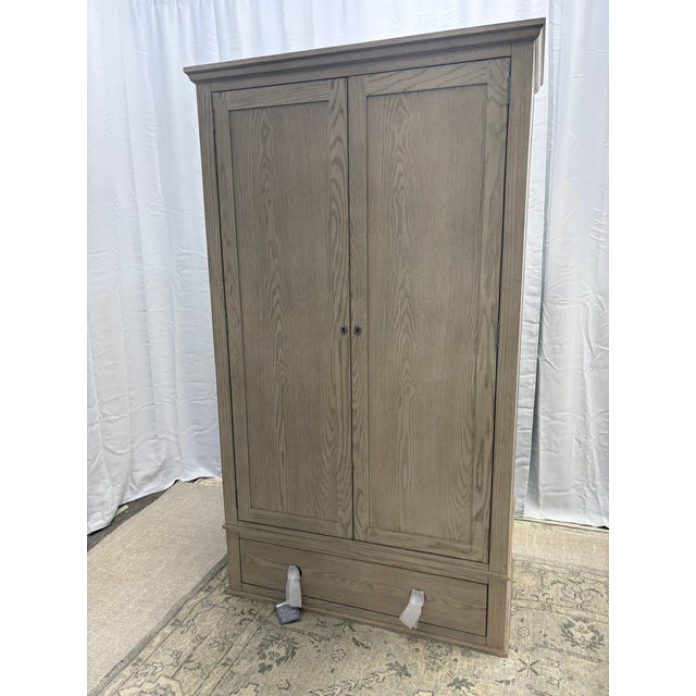 Rh Maison Armoire (Wardrobe or Media) – Light Oak Solid Hardwood Construction | French-Inspired Design | Pewter Hardware For Sale - Image 13 of 18