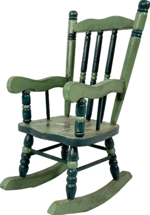 Austrian Painted Folk Art Rocking Chair, 1960s