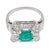 Mid-Century Modern Mid 20th Century Retro Emerald Diamond 14k White Gold Cocktail Ring, Size 5.5 For Sale - Image 3 of 6