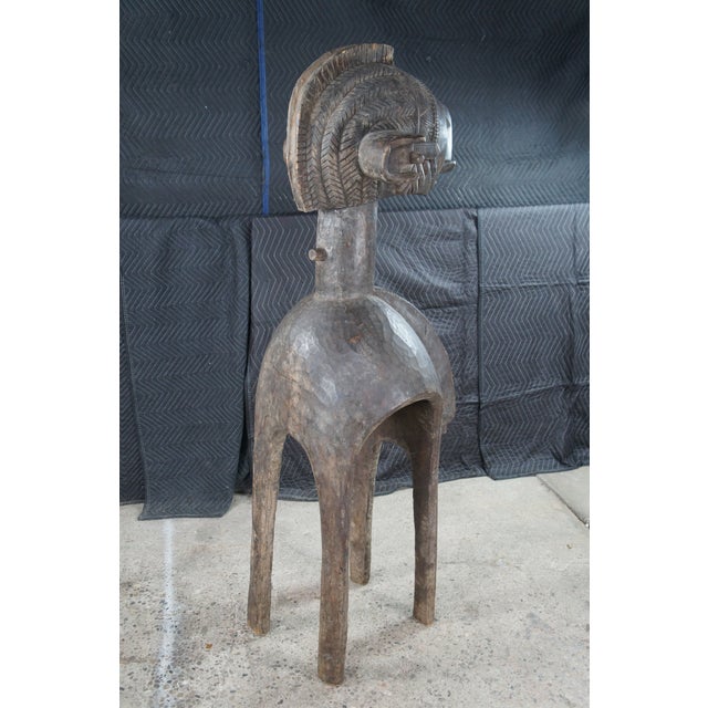 Mid 20th Century Monumental Baga Nimba Guinea African Tribal Shoulder Mask Headdress 71" For Sale - Image 11 of 12