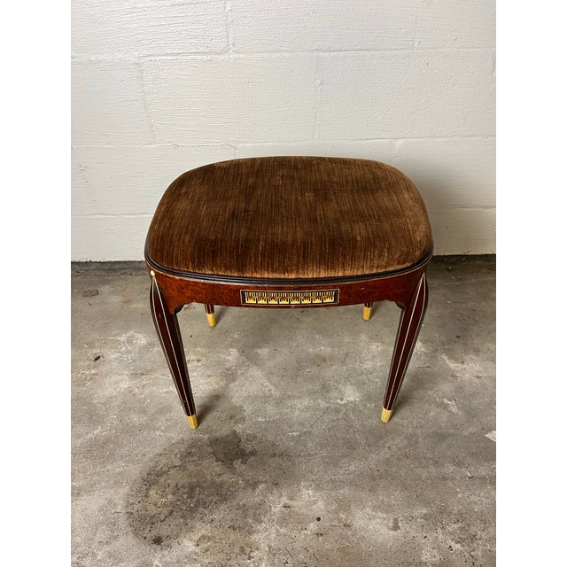 Art Deco Vintage Art Deco Vanity Stool by Company of Master Craftsmen W. & J. Sloane For Sale - Image 3 of 12