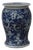 Distressed Blue & White Porcelain Round Butterflies Stool Side Table For Sale