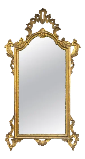 Antique Italian Rococo Style Carved Giltwood Mirror