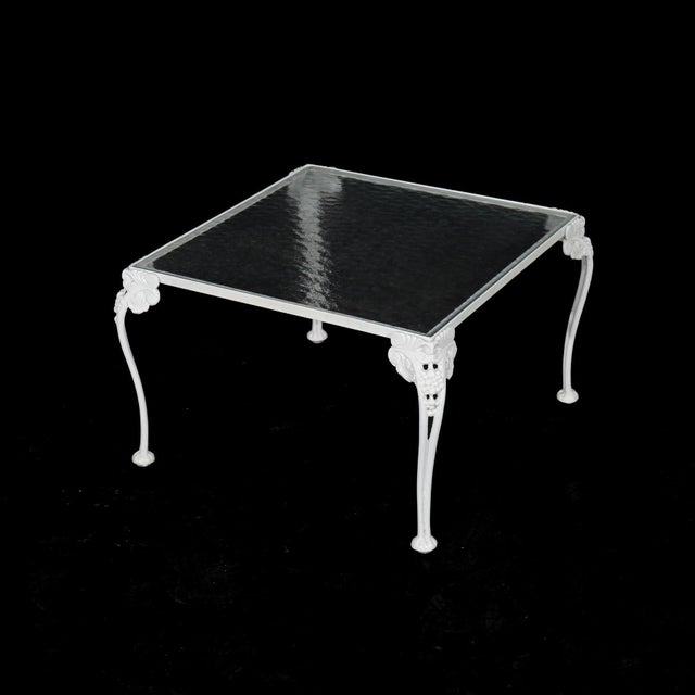 Late 20th Century Painted Wrought Iron & Glass Top Side Table 20th Century For Sale - Image 5 of 7