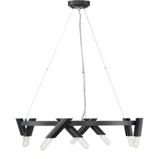 Pipeline 8-Light Unique Modern Wagon Wheel Chandelier For Sale