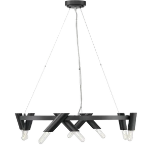 Pipeline 8-Light Unique Modern Wagon Wheel Chandelier