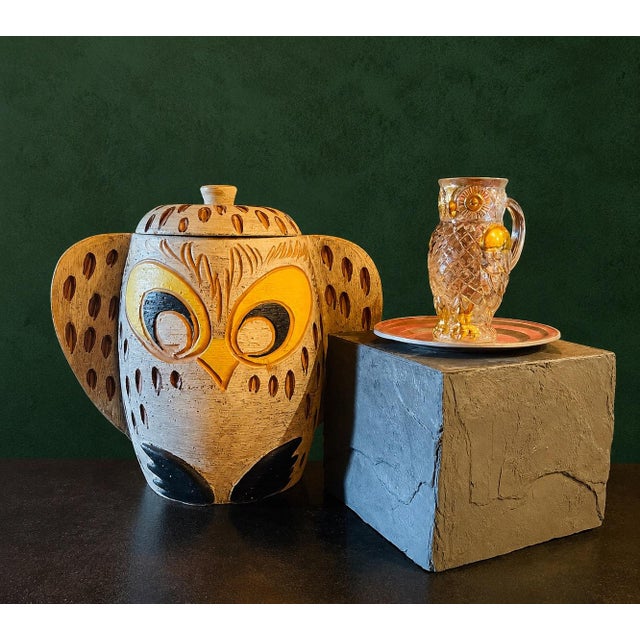 Mid-Century Modern Vintage Famosa LPW Austrian Crystal Owl Cream Pitcher for Neiman Marcus, C. 1970s For Sale - Image 3 of 5