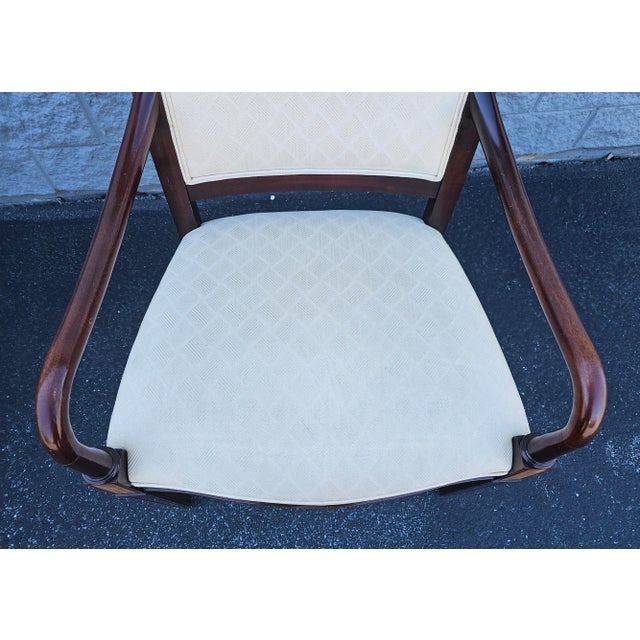 20th C. Hickory Chair Federal Style Mahogany Inlaid and Upholstered Arm Chair For Sale In Washington DC - Image 6 of 9
