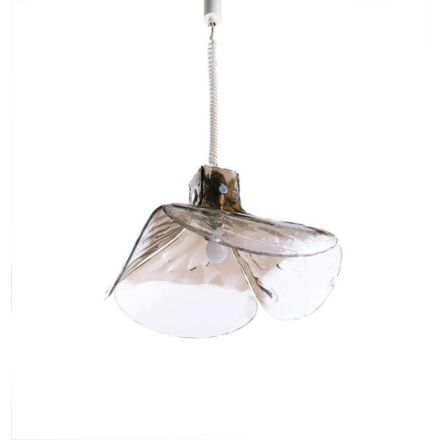 Tulip Pendant Lamp in Smoked Murano Glass, Italy, 1960s For Sale - Image 3 of 7