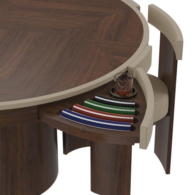 Wellesly Game Table and Chairs by Wood Tailors Club, Set of 5 For Sale - Image 13 of 14