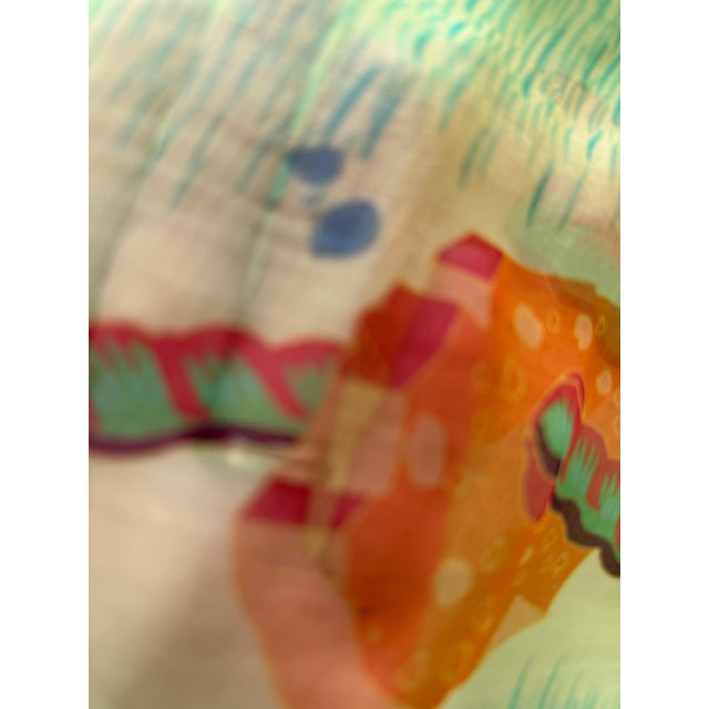 Yellow 1910s Hermès “Bouteilles À La Mer” Mousseline Scarfs For Sale - Image 8 of 9