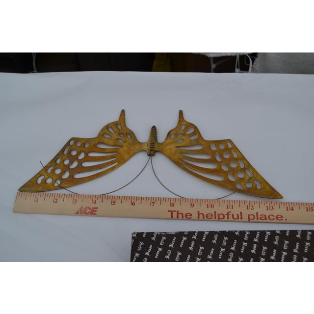 1970s Brass Butterfly Wall Decor- Set of 3 For Sale - Image 12 of 13