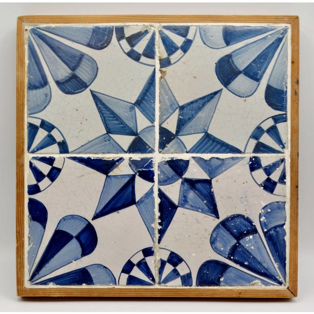 18th-Century Hanging Framed Delft Star Tile Plaque For Sale - Image 9 of 9