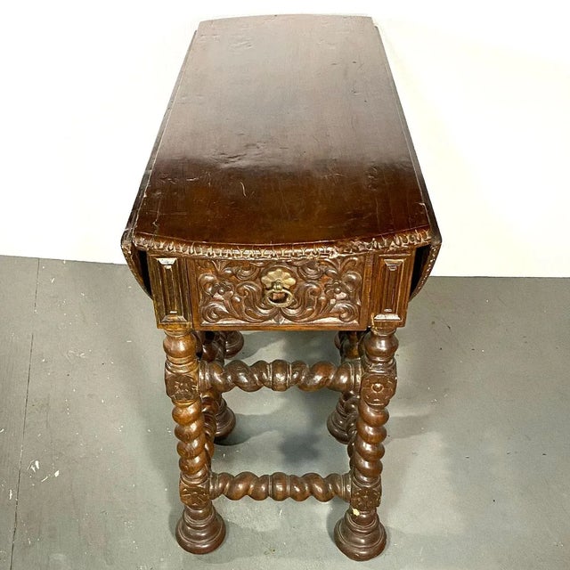 Indo-Portuguese Teak Gate-Leg Table For Sale - Image 9 of 11