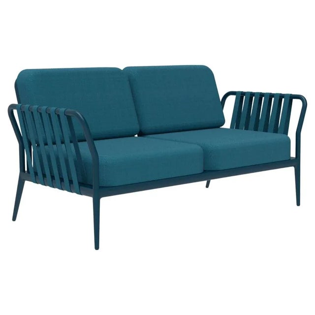 Metal Ribbons Navy Sofa by Mowee For Sale - Image 7 of 7