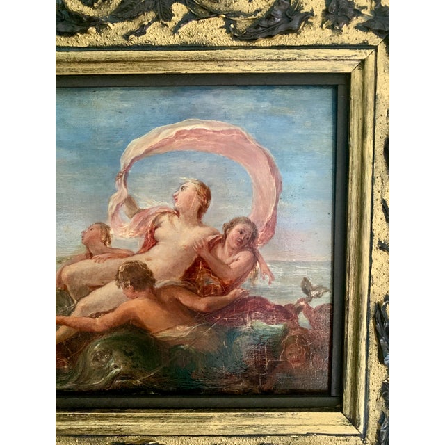 Early 19th Century Antique Allegorical Mythological Oil Painting of Polyphemus and Galatea by Filippo Lauri, 19th Century For Sale - Image 5 of 7