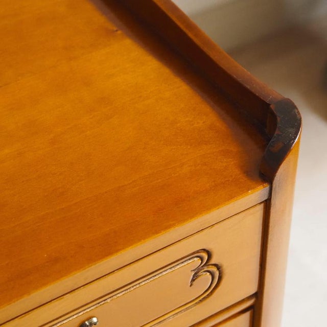 Louis XIV Asymmetrical Bedside Tables in Cherrywood, Set of 2 For Sale - Image 4 of 17
