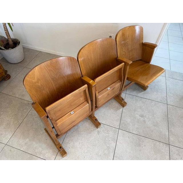 Cinema Folding Chair Row, 1950s For Sale - Image 5 of 17
