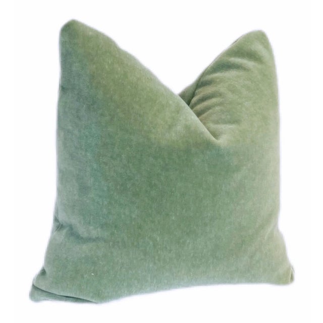 Custom made mohair pillow in Celadon. This genuine 100% mohair, is plush & comfy, a substantial weight, and wears like...