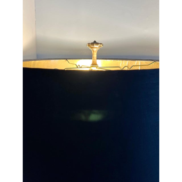 Brass Chapman Lamps with Black Silk Shades - A Pair For Sale In Los Angeles - Image 6 of 10