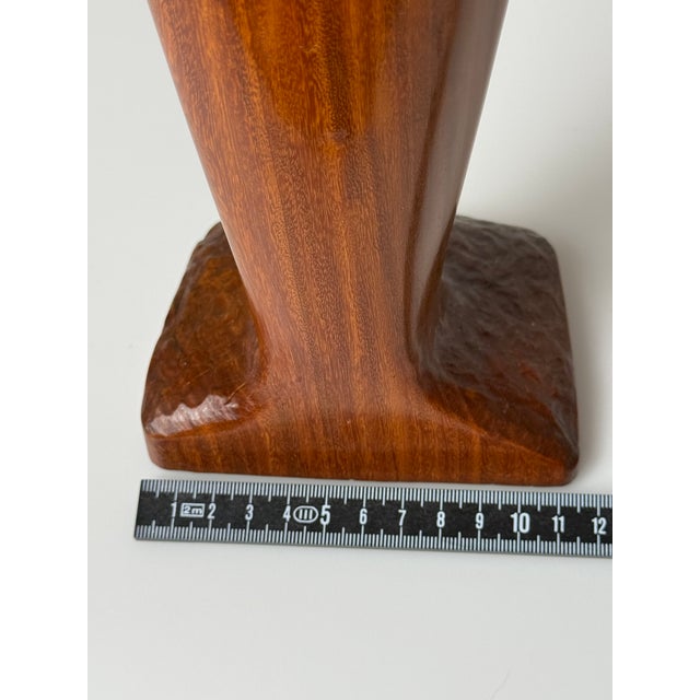 Large Mid-Century Hand-Carved Sculpture of a Woman with Boat and Paddle, 1960s, Teak For Sale - Image 14 of 18