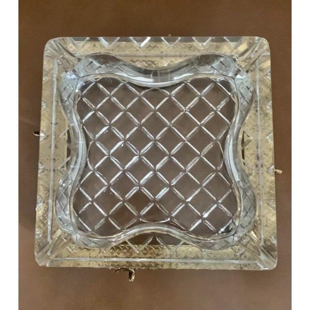 Vintage Lead Crystal Ashtray on Ornate Stand For Sale In Boston - Image 6 of 11