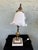 1920s Antique Neoclassical Brass Double Arm Table Lamp With Opaline Glass Shades and Marble Base, C. 1920s For Sale - Image 5 of 12