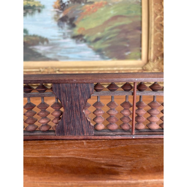 Brown Likely Antique Japanese Abacus With Wood Frame and Patinaed Beads For Sale - Image 8 of 8