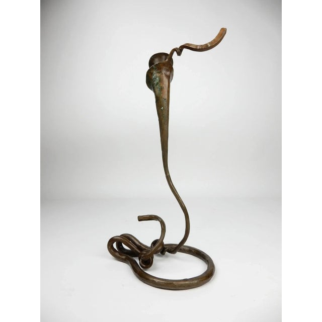 Mid 20th Century Modernist Surreal Era Bronze Sculpture Candleholder For Sale - Image 5 of 10