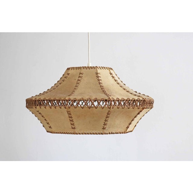 Mid-Century Parchment Leather Pendant Lamp, 1960s For Sale - Image 6 of 9