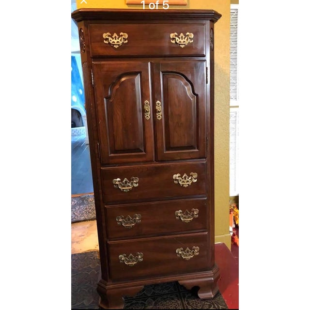 Ethan Allen 1980s Ethan Allen Georgian Court Nightstands, Lingerie Chest, Highboy Dresser and Desk For Sale - Image 4 of 8