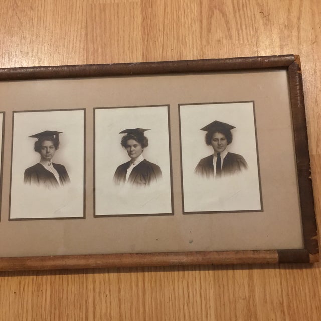Art Deco Early 20th Century Indiana Lady Graduates Class Photograph, Framed For Sale - Image 3 of 8