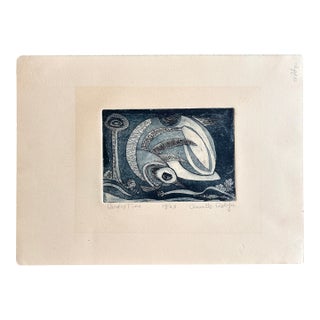 Vintage Original Hand-Signed Annette Robyns Etching "Bird of Time" For Sale