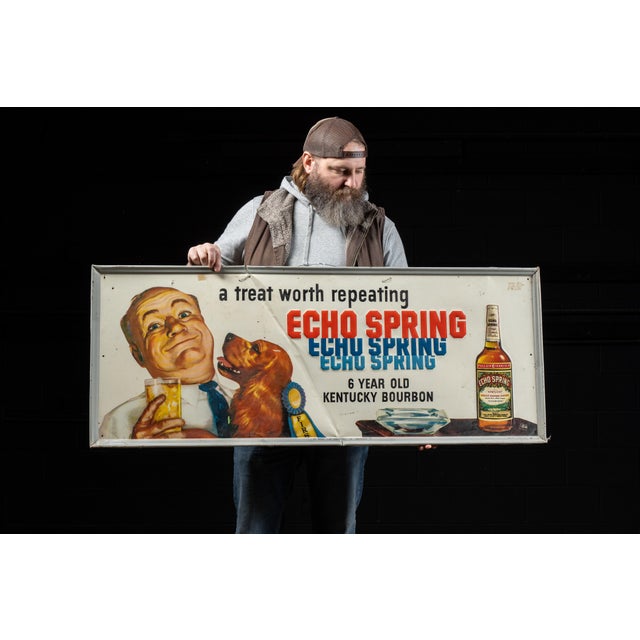 c. 1940s/1950s; mfd. by Stout Sign Co. for Echo Springs Distilling Co. - Louisville, KY Vintage tin litho distilleriana...