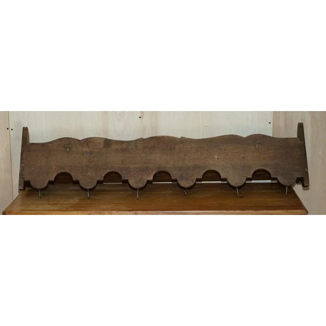 Antique Dutch Oak Cherub Wall Rack with Royal Hooks For Sale - Image 9 of 12