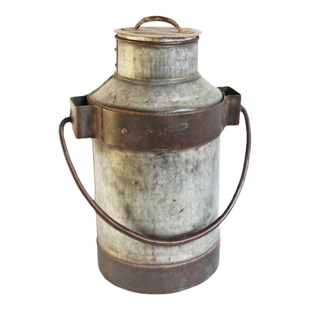 Medium Vintage India Milk Can For Sale
