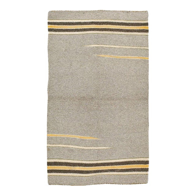 Mid-20th Century Handmade European Flat-Weave Kilim Throw Rug For Sale