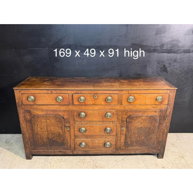 Antique Welsh Georgian Oak Dresser Base from Conway Valley, 1740 For Sale - Image 9 of 17