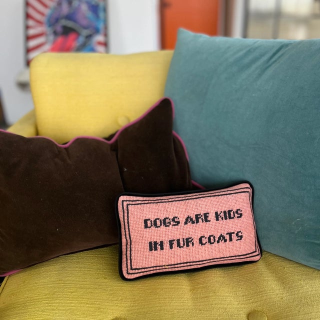not needlepoint The love for our fur babies knows no bounds. IYKYK! original pillow is created from Mommani private label...