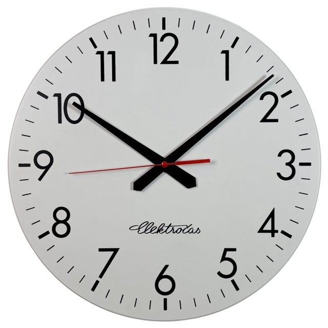 Large Vintage Office Wall Clock from Elektročas, 1990s For Sale - Image 17 of 17