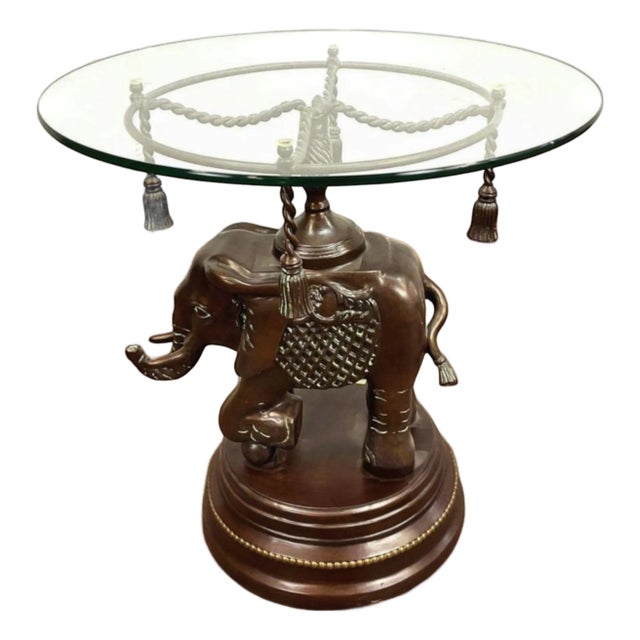 Vintage Pedestal Elephant Side Table For Sale