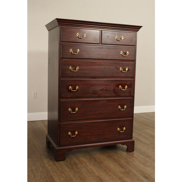 Brown Henkel Harris Georgian Style Mahogany Tall Chest For Sale - Image 8 of 18
