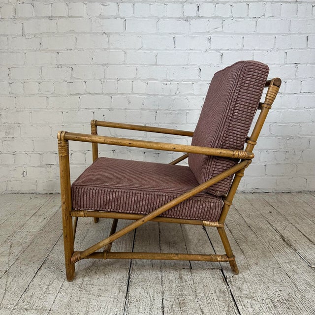 Wood Mid Century Modern Heywood Wakefield Bamboo Lounge Chair For Sale - Image 7 of 12