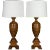 French Walnut Baluster Form Lamps - a Pair For Sale