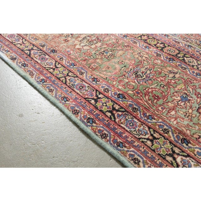 Vintage Rug Pink Rasberry Purple Beige Allover Botanical Hand-Knotted Wool Pile Rug - 12’5” X 20’7” For Sale - Image 9 of 11