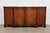 A gorgeous Georgian or Chippendale style inlaid flame mahogany serpentine front sideboard buffet, credenza, or bar cabinet...