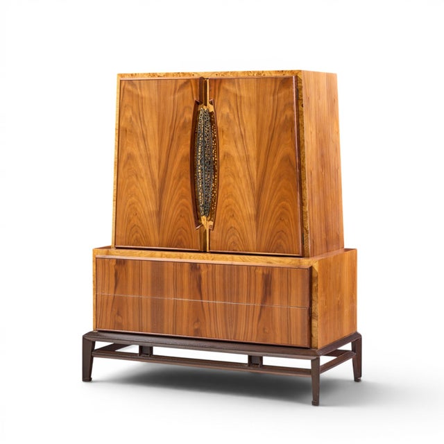 Mid-Century Modern Helen Hobey Baker Mid Century Walnut Highboy Dresser For Sale - Image 3 of 8