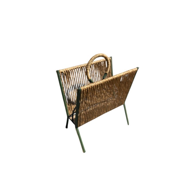 Stitched Leather Magazine Rack by Jacques Adnet, 1950s For Sale - Image 10 of 10