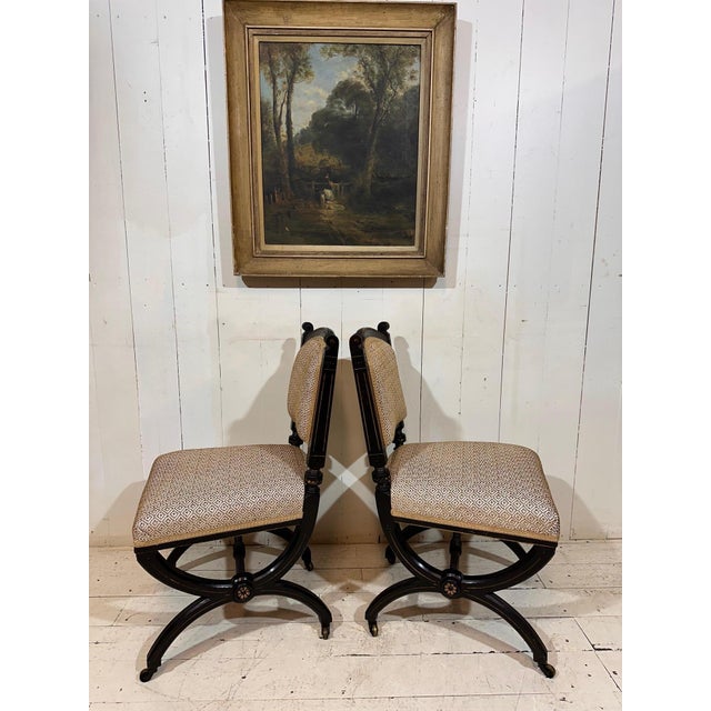 Antique Aesthetic Movement Chairs in the style of James Lamb of Manchester, 1876, Set of 2 For Sale - Image 12 of 14